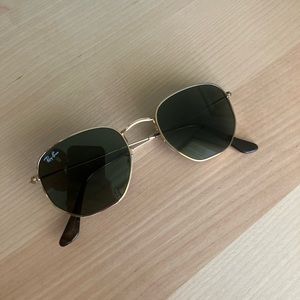 Ray Ban Hexagonal Flat Lenses Gold